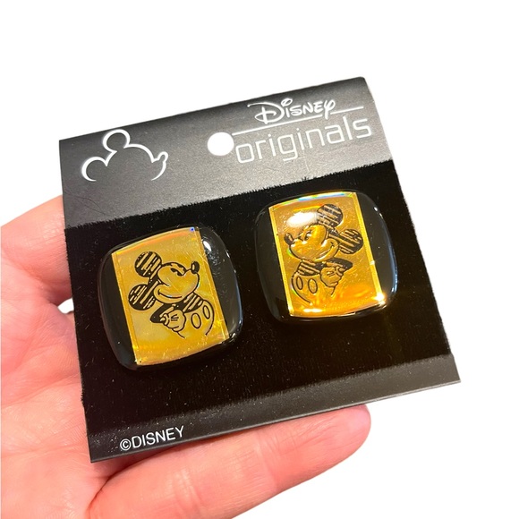 Vintage Disney originals Mickey Minnie Reflective Holographic Clip on earrings - Picture 6 of 11